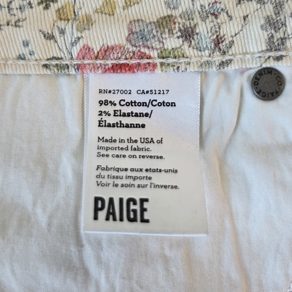 Paige Liberty Floral Print Cutoff Denim Shorts Womens Size 31 - Picture 7 of 8